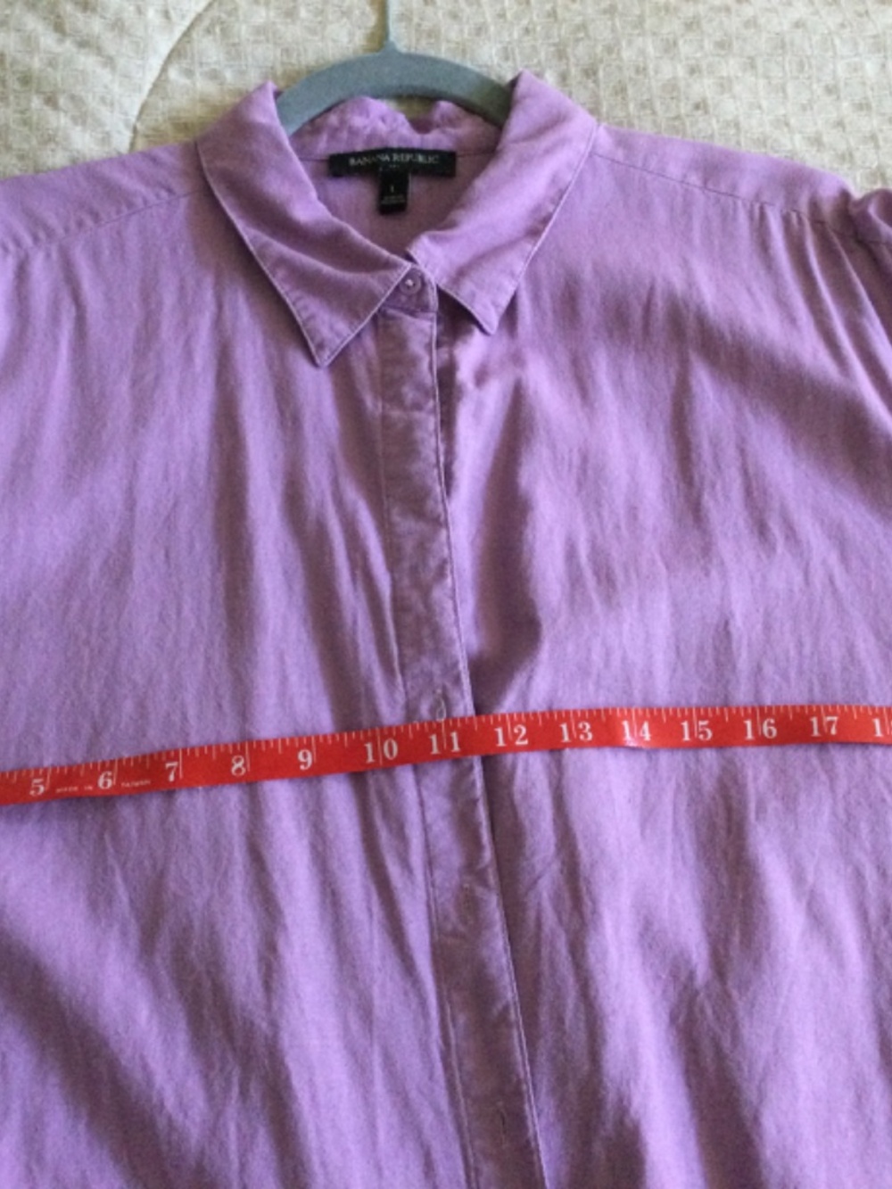 Banana Republic Factory linen blend lilac shirt size L like new - Picture 6 of 7
